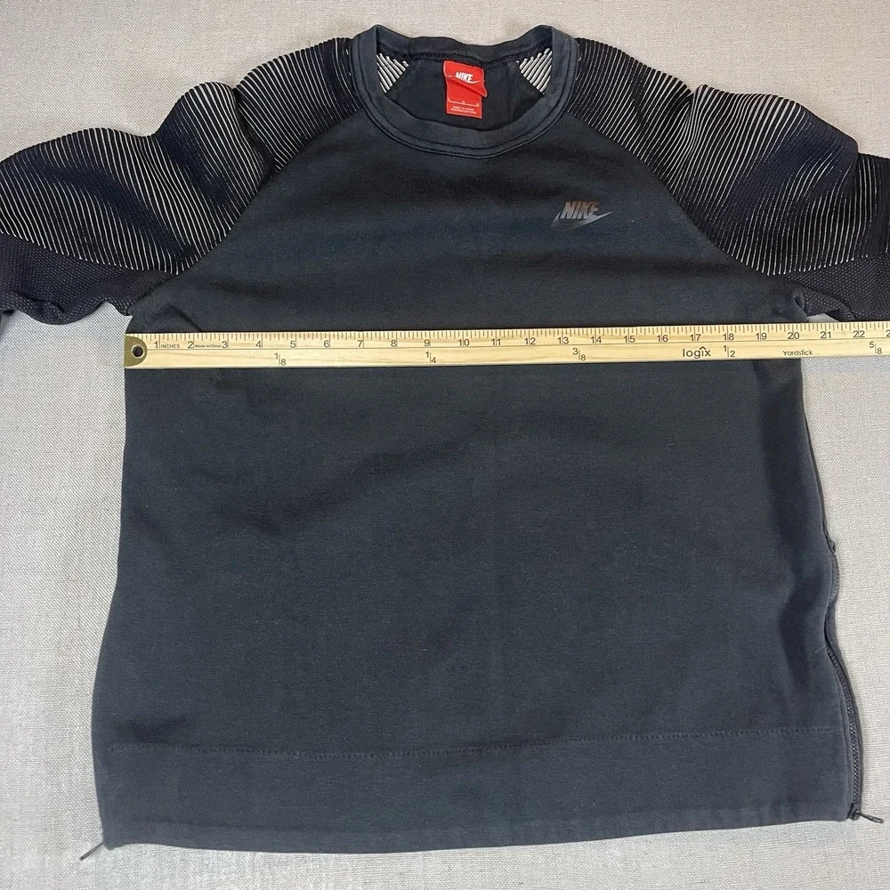 Nike Sportswear Tech Fleece Women's Crew Black XL Side Zipper Ribbed‎ Sleeves